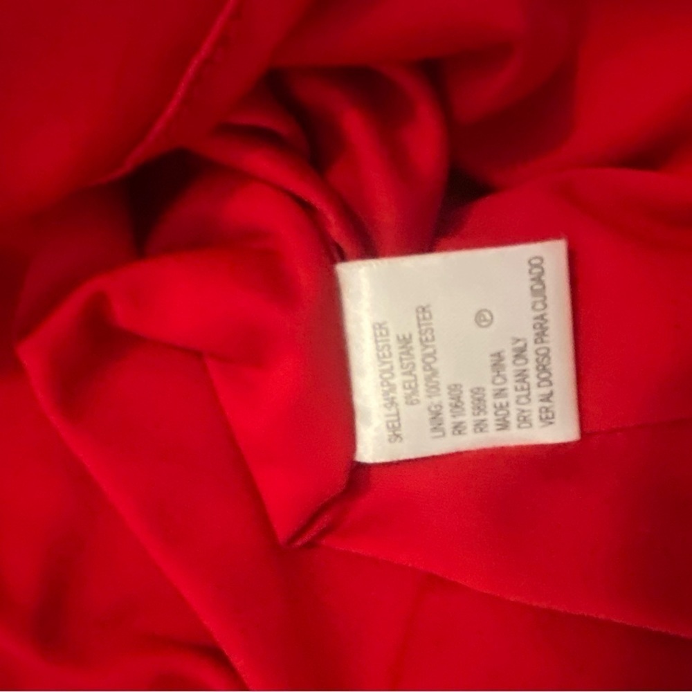 Antonio Melani 12 long bell sleeve red polyester blend stretch sheath dress. - Picture 6 of 8